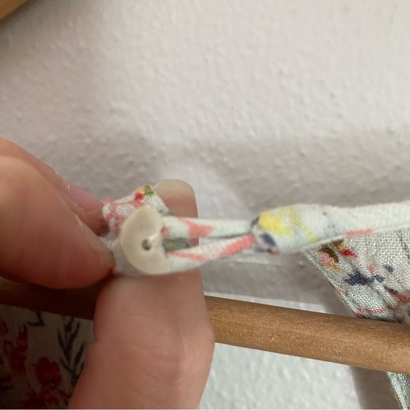 Anthropologie Raga Mint Green Floral V-Neck Wrap Flutter Sleeve Maxi Dress Sz M - Picture 9 of 9